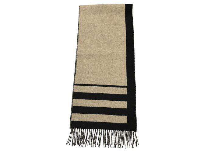 Stola Love Story in cashmere Hermès Nero Beige - vista 4