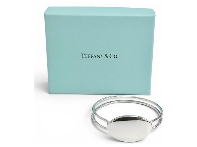 Tiffany & Co Bracciale Rigido Tiffany Vintage Oval ID Argento - vista 2