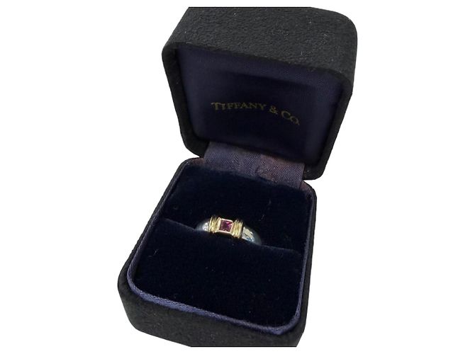 Tiffany & Co Tiffany Vintage SV925 14K Combination Stacking-Ring Rubin Silber Golden - Ansicht 2