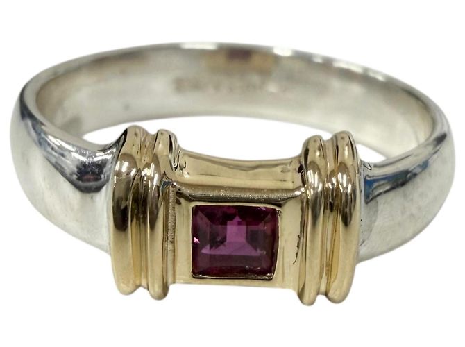 Tiffany & Co Tiffany Vintage SV925 14K Combination Stacking-Ring Rubin Silber Golden - Ansicht 3