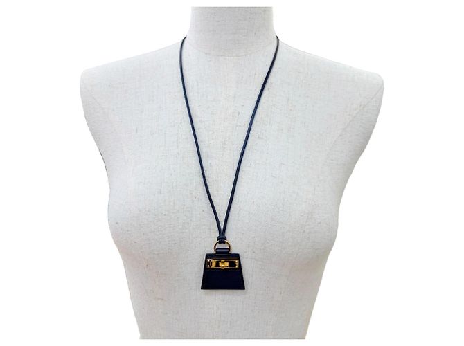 Hermès Monpetit Kelly PM Lederhalskette Schwarz - Ansicht 4