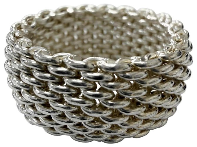 Tiffany & Co Tiffany Somerset SV925 Mesh Ring Silvery - view 3