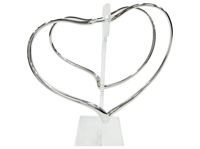 Orecchini a cerchio Elsa Peretti Open Heart Large di Tiffany & Co. Argento - vista 4