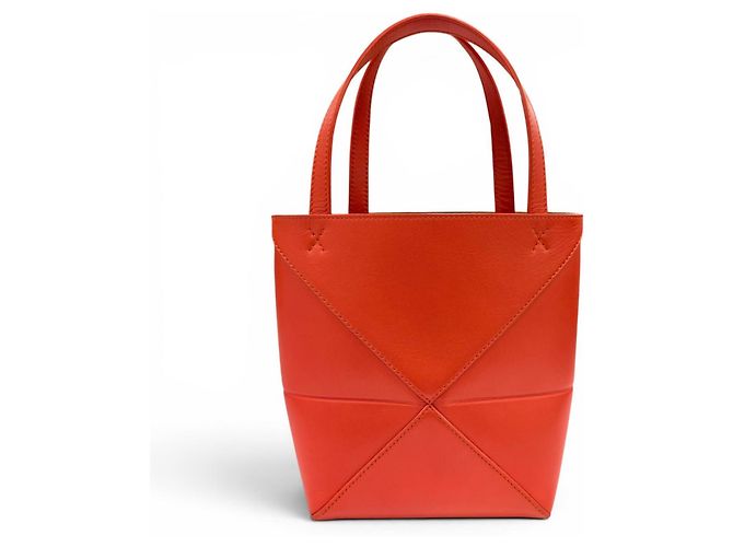 Mini borsa tote pieghevole Loewe Puzzle Rosso - vista 2