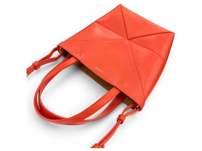 Mini borsa tote pieghevole Loewe Puzzle Rosso - vista 8