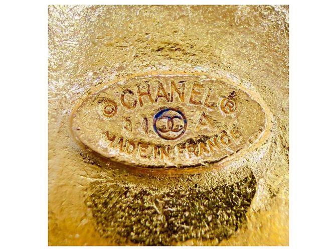 Chanel Vintage 94A Coco Mark Gripoix Collana Lunga con Frange Incrociate D'oro - vista 9