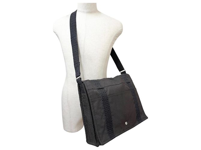 Hermès Borsa a tracolla Hermes Herline Bassas MM Sellier Button Flap Grigio antracite - vista 2