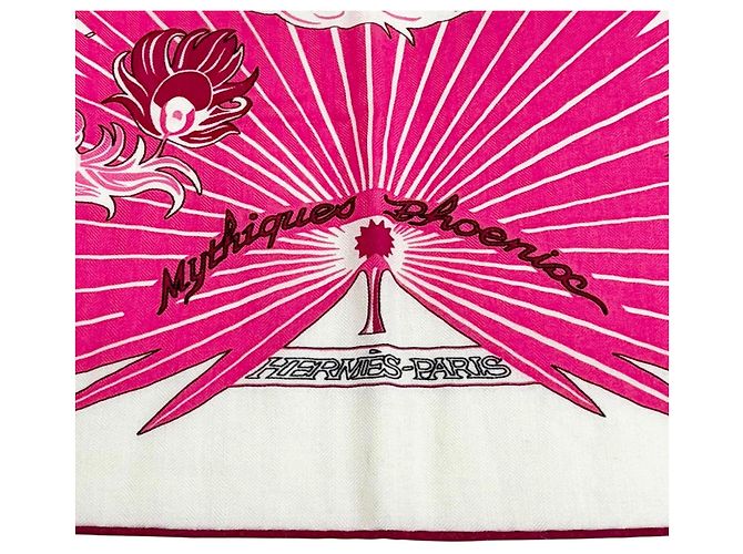 Hermès Hermes Mythiques Phoenix Kaschmir-Seiden-Schal Pink - Ansicht 6