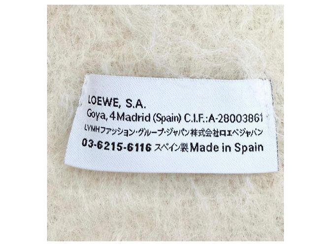 Echarpe de lã e mohair Loewe em Marfim e Multicor Cru - vista 7