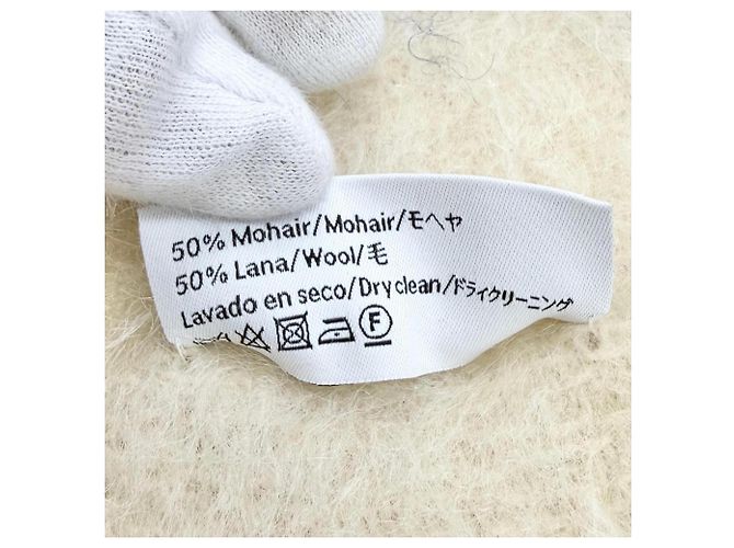 Echarpe de lã e mohair Loewe em Marfim e Multicor Cru - vista 8