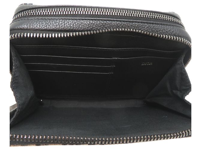 Pochette con zip Christian Dior con tracolla Nero - vista 5