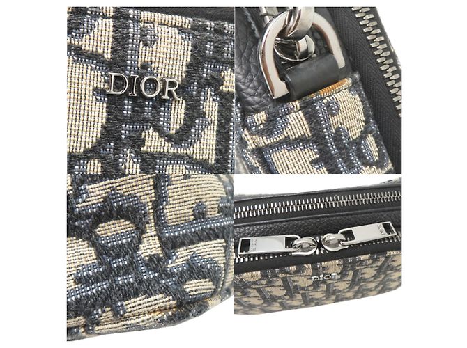 Pochette con zip Christian Dior con tracolla Nero - vista 9
