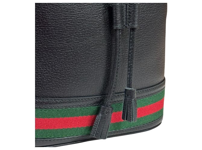Borsa a tracolla Gucci Ophidia in pelle nera Nero - vista 10