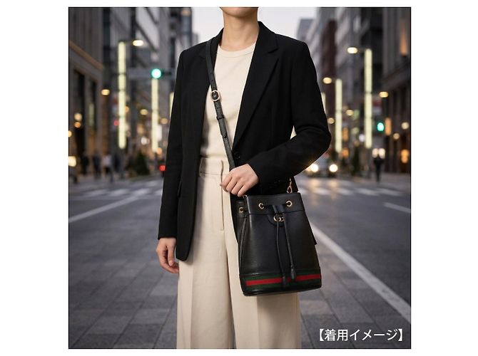 Borsa a tracolla Gucci Ophidia in pelle nera Nero - vista 12
