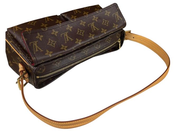 Borsa a Spalla Louis Vuitton Vivacite MM Monogram Marrone - vista 10