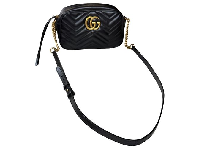 Borsa a Spalla Gucci GG Marmont Nero - vista 12
