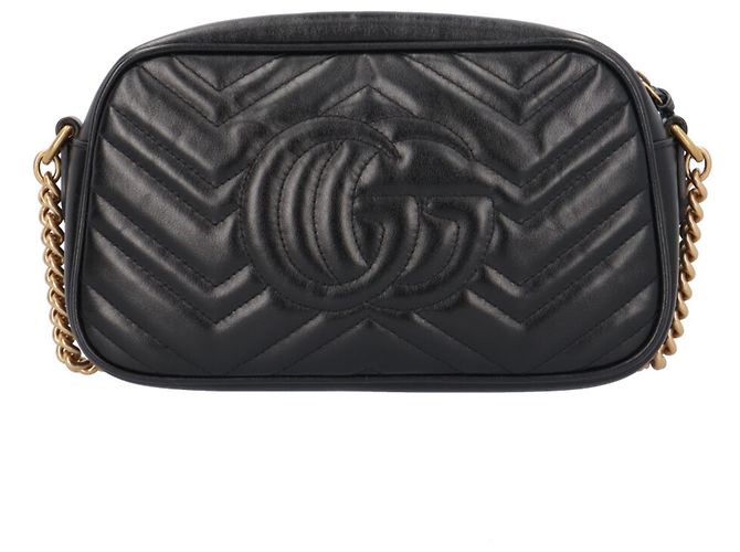 Borsa a Spalla Gucci GG Marmont Nero - vista 3