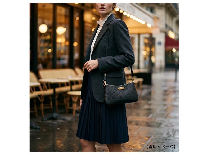 Borsa a tracolla Louis Vuitton Pochette Rive Monogram Empreinte Nero - vista 13