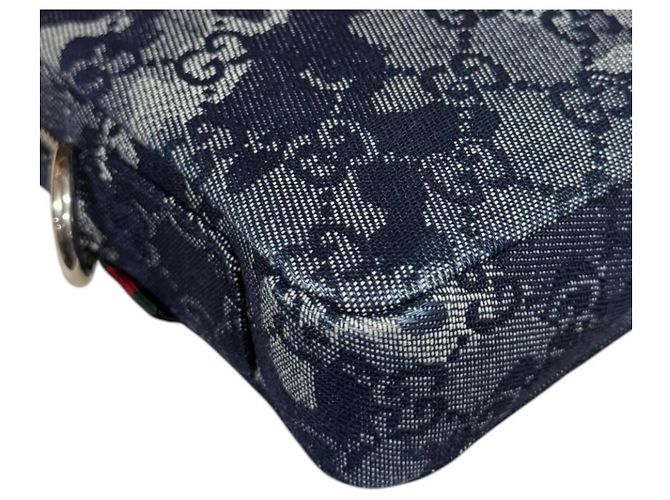 Borsa a Spalla Gucci GG Denim Blu navy - vista 11