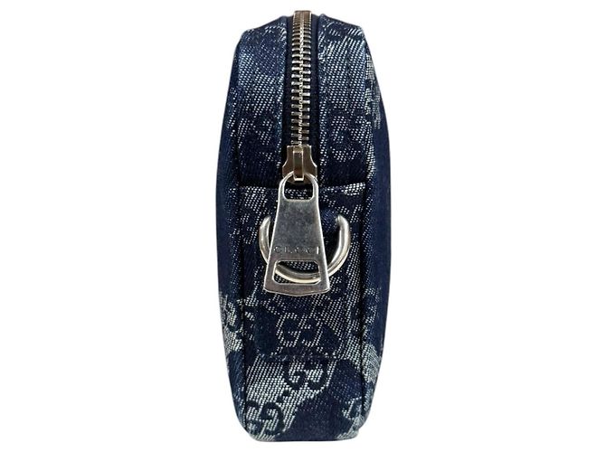 Borsa a Spalla Gucci GG Denim Blu navy - vista 4