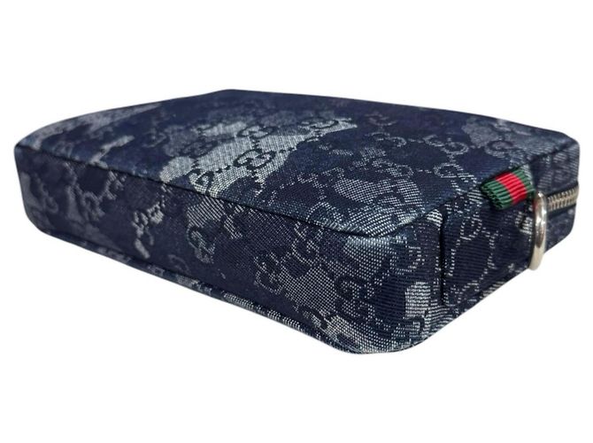 Borsa a Spalla Gucci GG Denim Blu navy - vista 7