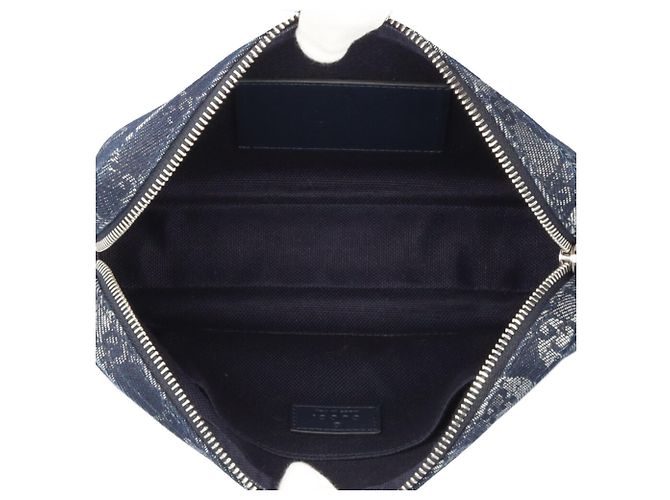 Borsa a Spalla Gucci GG Denim Blu navy - vista 8