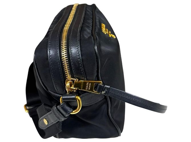 Borsa a tracolla in nylon nero Prada - vista 5