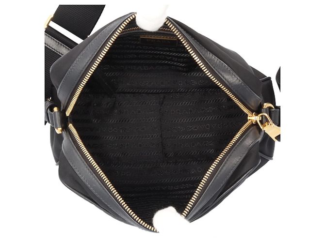 Borsa a tracolla in nylon nero Prada - vista 7