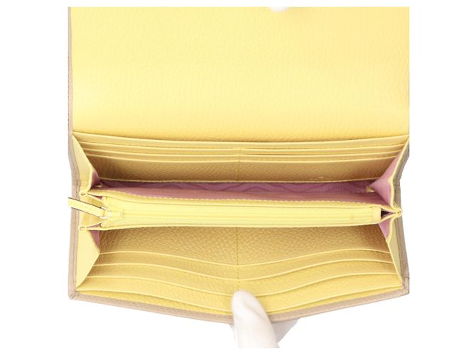 Cartera Continental Gucci Double G Beige Púrpura Amarillo - vista 6