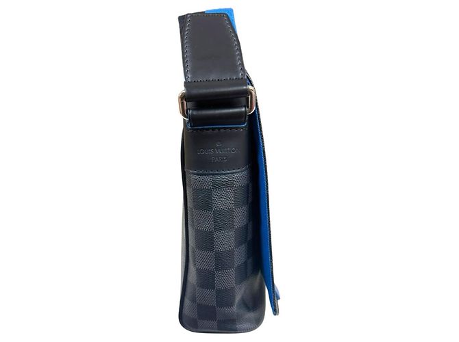 Borsa a tracolla Louis Vuitton District PM NM Damier Graphite Nero Blu - vista 5