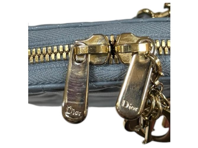 Borsa Christian Dior in pelle blu - vista 13