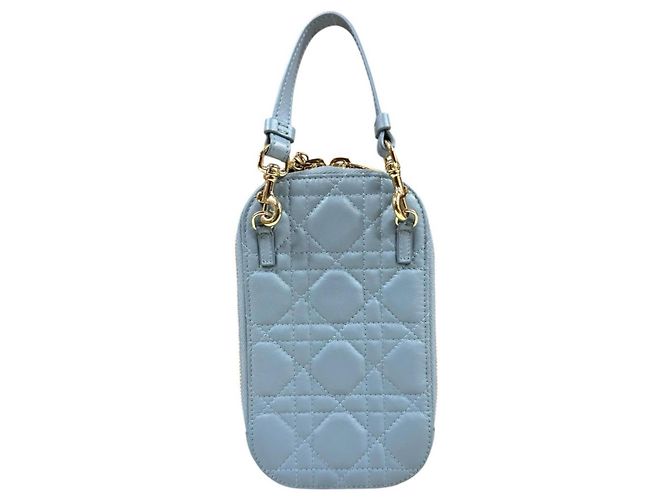 Borsa Christian Dior in pelle blu - vista 3
