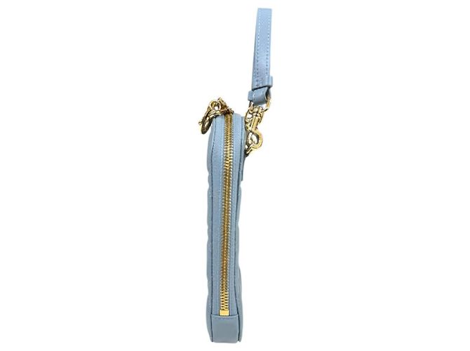 Borsa Christian Dior in pelle blu - vista 5