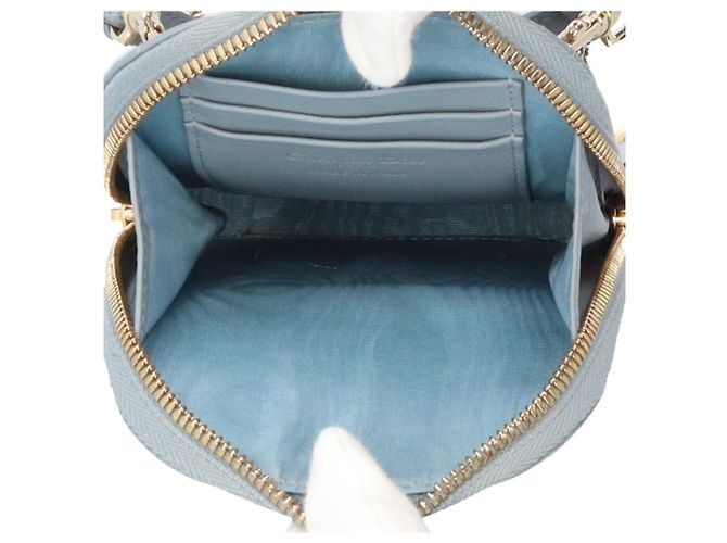 Borsa Christian Dior in pelle blu - vista 8