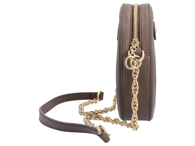 Borsa a tracolla GG Mini Round di Gucci Marrone Beige - vista 4