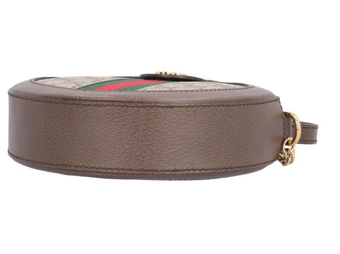 Borsa a tracolla GG Mini Round di Gucci Marrone Beige - vista 5
