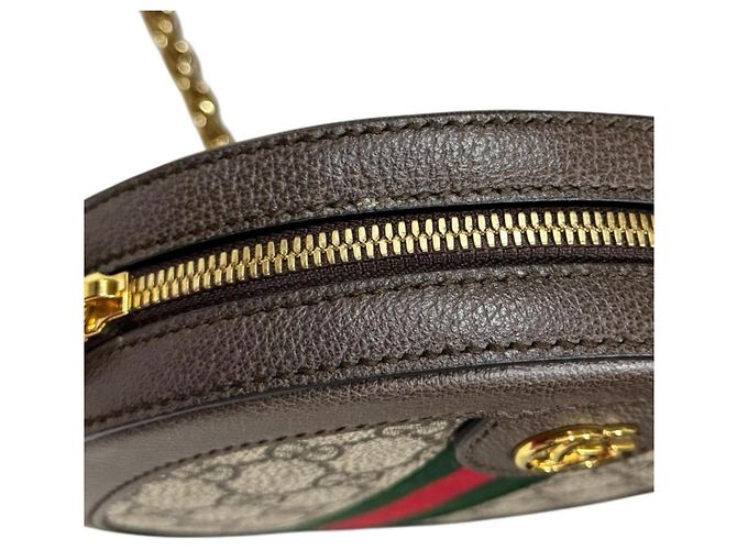 Borsa a tracolla GG Mini Round di Gucci Marrone Beige - vista 7