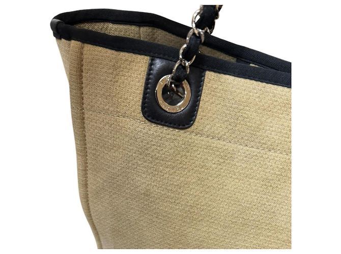 Borsa Tote Chanel Deauville PM Beige - vista 11