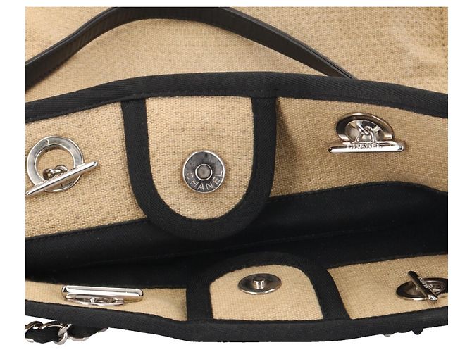 Borsa Tote Chanel Deauville PM Beige - vista 12