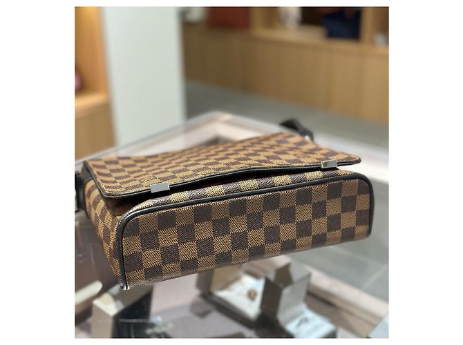 Borsa Messenger Louis Vuitton Damier Ebene Marrone - vista 5