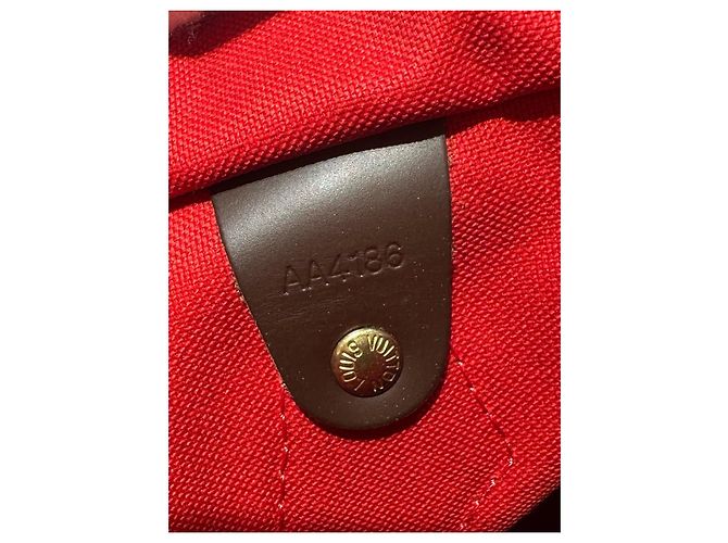 Borsa Louis Vuitton Speedy 30 in tela Damier Ebene Marrone - vista 7
