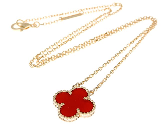 Vintage Alhambra Halskette Van Cleef & Arpels Rot - Ansicht 6