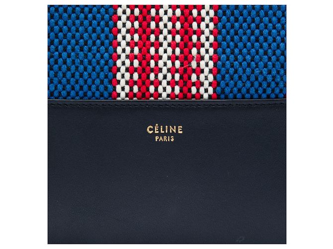 Céline Pochette Solo a righe in tela nera Celine Nero - vista 5