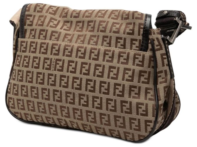 Fendi Marrone Zucchino Canvas Crossbody Marrone chiaro - vista 2