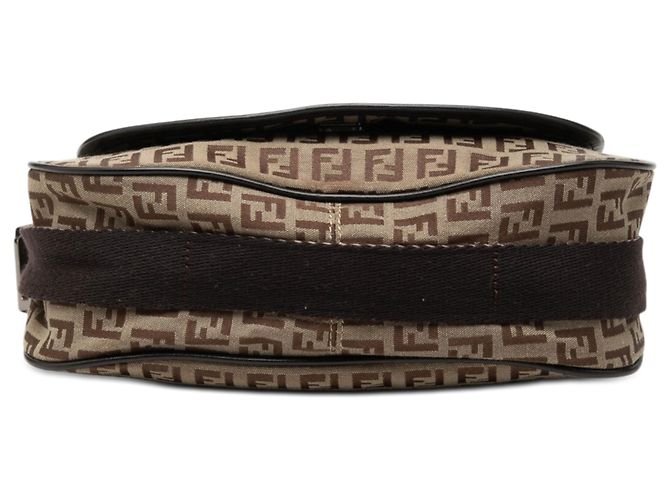 Fendi Marrone Zucchino Canvas Crossbody Marrone chiaro - vista 3