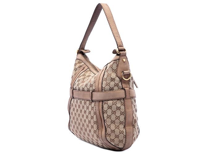 Borsa Satchel Gucci Beige Medium GG Canvas - vista 2