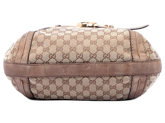 Borsa Satchel Gucci Beige Medium GG Canvas - vista 3