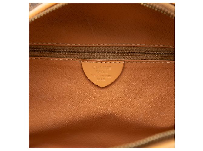 16 Céline Celine Borsa a tracolla in tela rivestita Macadam marrone - vista 5