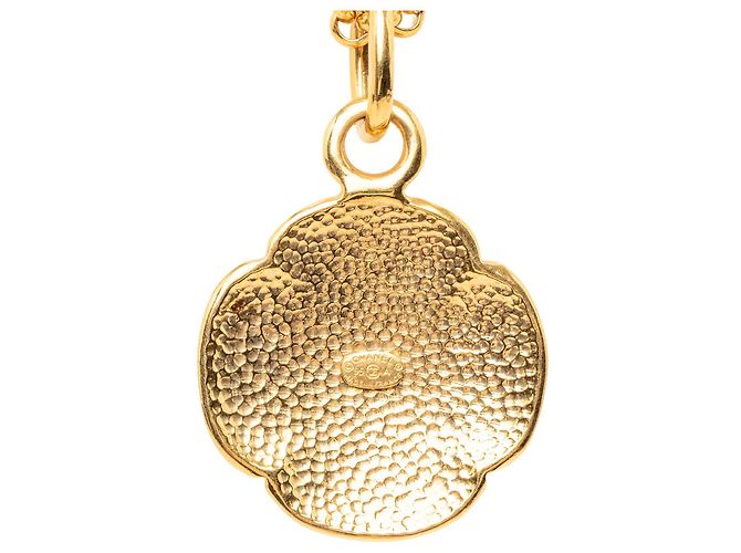 Collana con pendente medaglione Chanel Gold CC placcato oro D'oro - vista 3