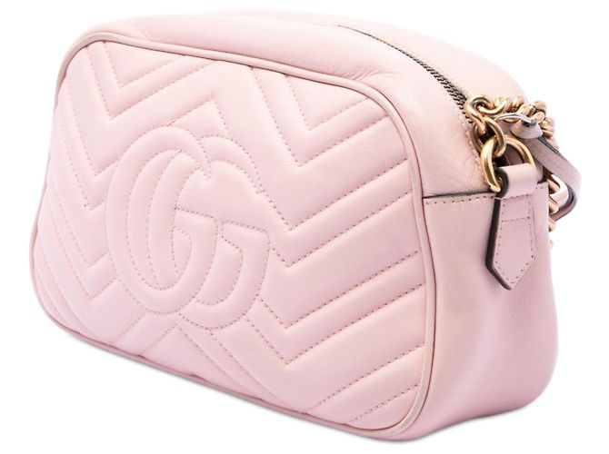 Gucci Borsa a tracolla Small GG Marmont Matelasse in pelle di vitello rosa - vista 2